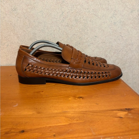 EUC Nordstrom Rack Ortholite Men's Brown Woven Leather Loafers Mens Size 11 - Picture 3 of 8